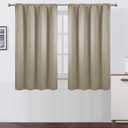 LEMOMO Blackout Curtains 42 x 54 inch/Beige Curtains Set of 2 Panels/Thermal Insulated Room Darkening Bedroom Curtains