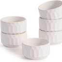 Ramekin Dish Set of 6, 4 OZ Ramekin for Creme Brulee, Lava Cake, Pudding, Souffle, Dishwasher and Oven Safe, Porcelain Ramekins for Baking, Thanksgiving Christmas Gift for Mother Father Women Men