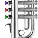 Lewtemi Silver Trumpet Musical Instruments Toy for Kid Toddler Fake Plastic Preschool Music Toy Gift Portable Wind Instrument Early Educational Teaching Songs Gifts for Toddlers Children