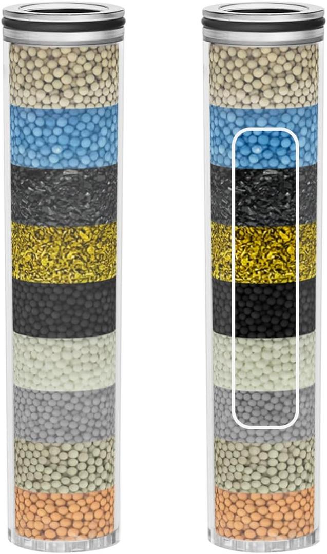 2-Pack Replacement Shower Filter Cartridge Compatible with SunCleanse Handheld Shower Head,Multi-Stage Water Softener Filter for Hard Water Reduce Chlorine and Harmful Substances