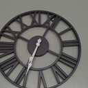 14 Inch Large Wall Clock, Modern Decorative Slate Gray Metal Silent Battery Operated Big Roman Numeral Wall Clock for Living Room,Bedroom,Kitchen,Office, Farmhouse,Housewarming Gift