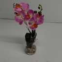 Jusdreen 1 Pcs Glass Vase Artificial Orchid Flower Bonsai Vivid Phalaenopsis Flowers Potting for Home Office Dcor, Table Centerpiece Room Decorations 14.5"(Glass Vase/Purple Orchid)