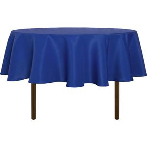 sancua Round Tablecloth - 60 Inch - Water Resistant Spill Proof Washable Polyester Table Cloth Decorative Fabric Table Cover for Dining Tables, Buffet Parties and Camping, Blue