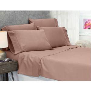 800-Thread-Count California-King Sheets and Pillowcases Set, Beige 100% Natural Long Staple Combed Cotton 4 Piece Bed Sheet for Bed, Silky Sateen Weave, Breathable Bedding Set