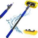 18Ft Reach Car Wash Brush with Long Handle, Car Cleaning Brush 12-Inch Soft Bristles, 3-12Foot Aluminium Telescoping Pole for Scratch-Free Cleaning RV, Car, Boats, Truck, Floors, Solar Panels