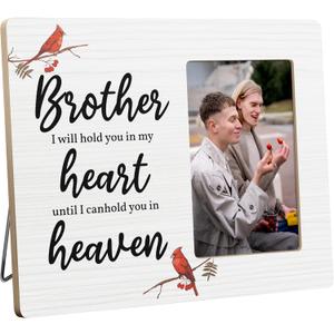 Memorial Gifts for Loss of Brother, Red Cardinal Sympathy Picture Frames, 4x6 Inch Photo