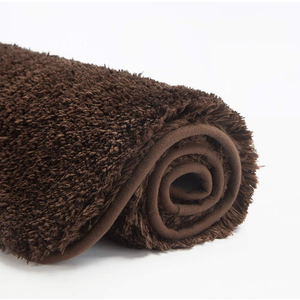 Suchtale Bath Mat Non Slip Bathroom Mat (40x 24, Brown) Water Absorbent Soft Microfiber Shaggy Mat Machine Washable Thick Plush Rug for Shower
