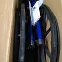 Drive Medical Blue Streak Lightweight Wheelchair with Swing-Away Footrests and Flip-Back Arms, Portable Folding Wheelchair for Adults and Seniors, 18 Inch Seat