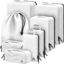 8-Piece Luxury Compression Packing Cubes & Bags for Travel  Maximize Space in Luggage with HybridMax Double-Capacity Design, 50 Luggage Tags, Deluxe Set, Lifetime Satisfaction Suitcase Organizer Bags