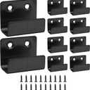 10 Pack Wall Hanger Fastener, Stainless Steel Wall Mount Brackets Hook with 25 mm Inner Width Heavy Duty Tile Hangers for Ceramic Display (Black)
