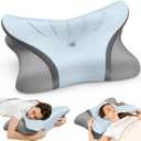 Cervical Neck Pillow - Cooling Pillow for Neck Pain Relief, Ergonomic Side Sleeper Pillow for Sleeping, Contour Memory Foam Pillows for Neck Support, Orthopedic Bed Pillow for Back Stomach Sleepers (Blue)