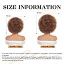 GKtineke Short Afro Wig 8 Inch Afro Wigs for Black Women 70s Kinky Curly Wig Fluffy Bouncy Puff Synthetic Hair for Daily and Party (Mixed Brown)
