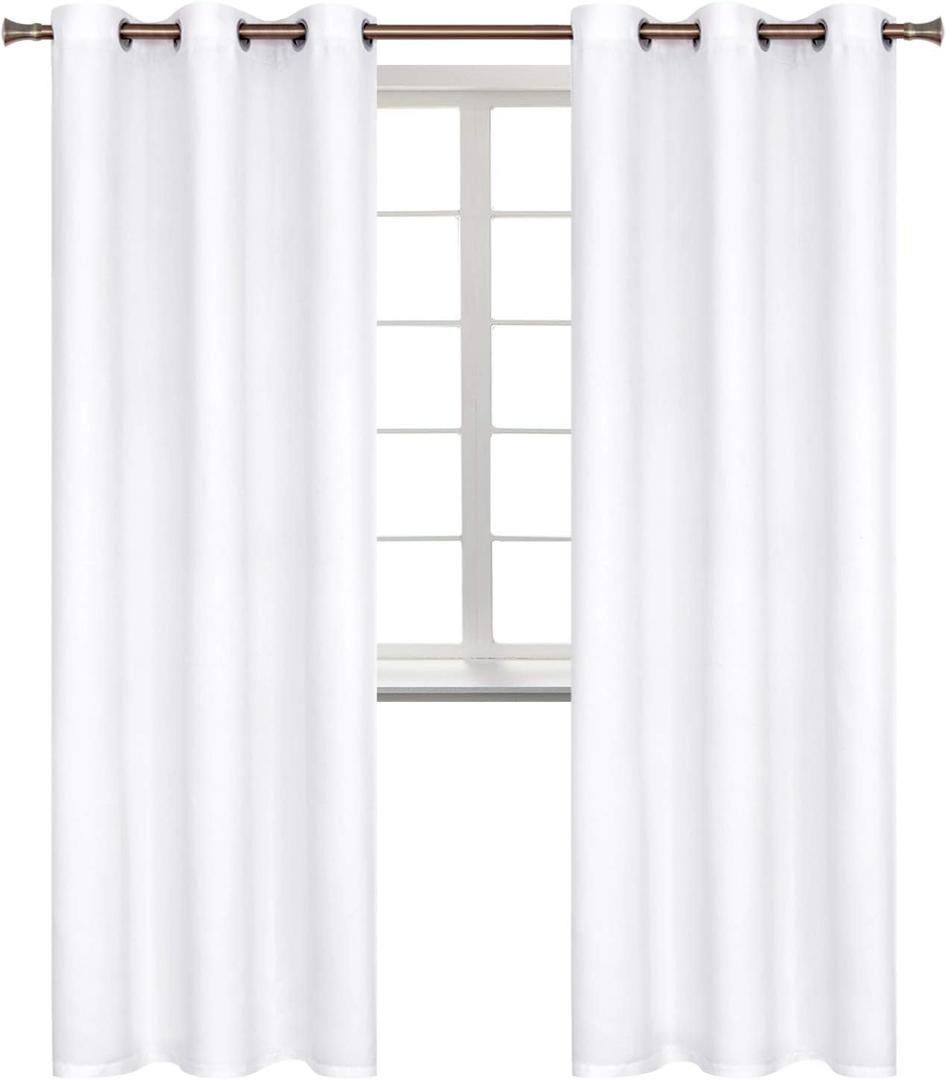 BGment Room Darkening Curtains 84 Inches Long - Grommet Thermal Insulated Drapes Window Treatment Curtains for Bedroom, 2 Panels, 42 x 84 Inch, Pure White