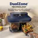 Ninja Crispi DualZone Glass Countertop Air Fryer, Cyberspace, DD101BL1 | 6-in-1, Air fry, bake, dehydrate, max crisp, roast, recrisp, 1785W, 450F max, 2x4Qt glass containers