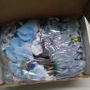 LACGO 48 PCS Fake Flowers Heads - Artificial Flower Heads Bulk Silk Faux Flower for Crafts Cake Blossom Wreath Garland Bouquets for Crafts Wedding Bridal Party Baby Shower Home Decoration(Blue)