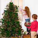 2 x 12 PCS Green Velvet Christmas Bows Ornaments Decorations, 10.2'' Vintage Long Velvet Bows Decor Ornaments for Christmas Tree Wreath Mantle Stair Gift Wrap, 0.98 W/5.11 * 10.23 inch