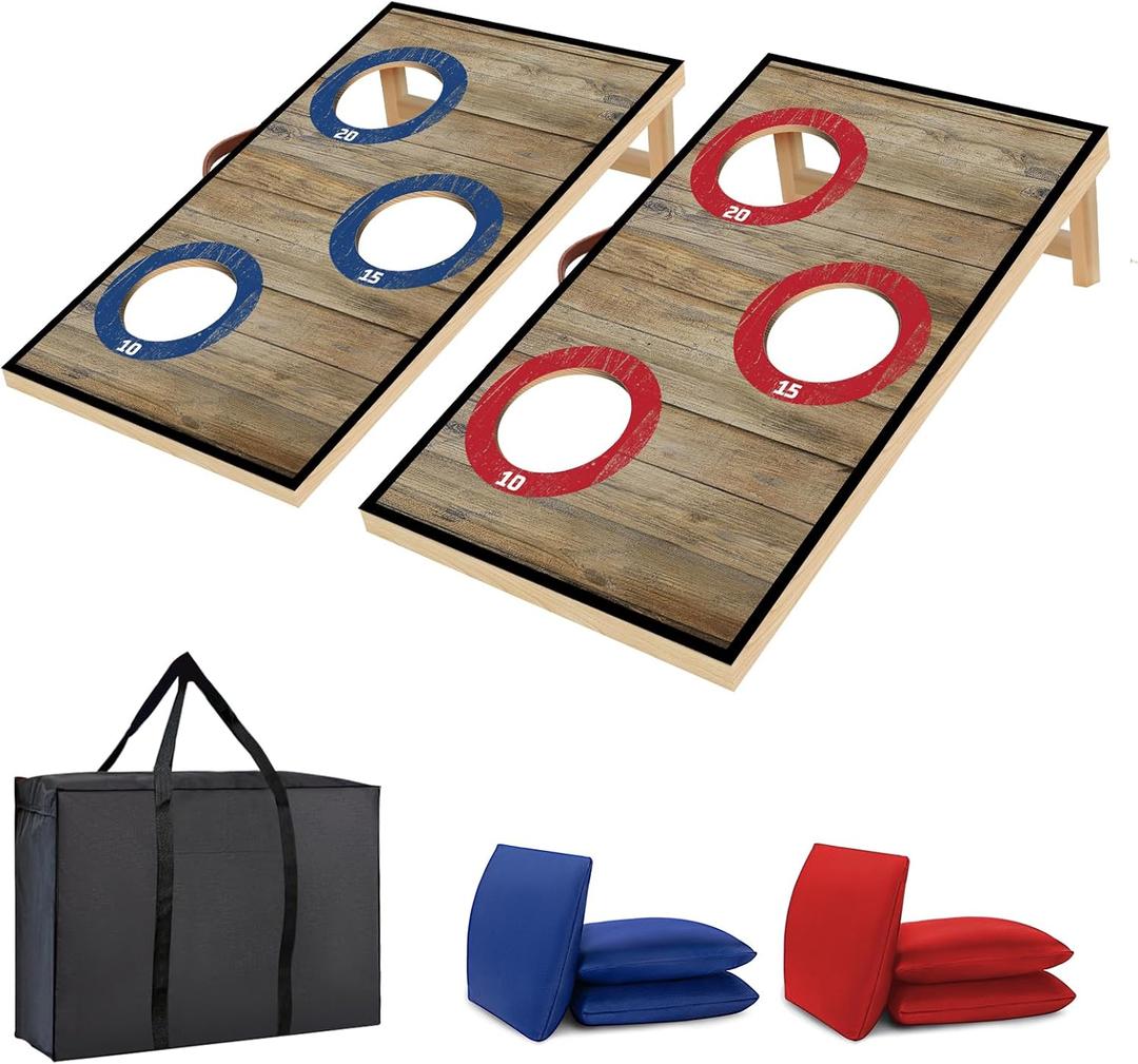 Portable Cornhole Board Set with Bean Bags,Choose 3 * 2 ft or 2 * 1 ft Cornhole Boards for Adults Kids Cornhole Games for Indoor and Outdoor Party Camping Equipment