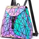 LOVEVOOK Geometric Luminous Purses and Handbags for Women Holographic Reflective Crossbody Bag Wallet