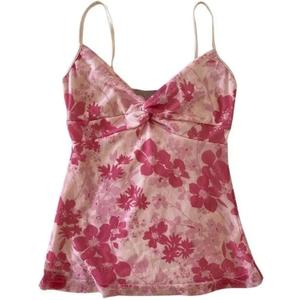 Emo Coquette Cropped Top Grunge 2000s Spaghetti Strap Tops Streetwear Vintage Camisole Y2k Cheetah Tops (Hot Pink Flower, Medium)