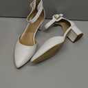 IDIFU Women's IN2 Pedazo Dress Shoes Low Block Heels Comfortable Chunky Closed Toe Ankle Strap Wedding Pumps, Size 8.5