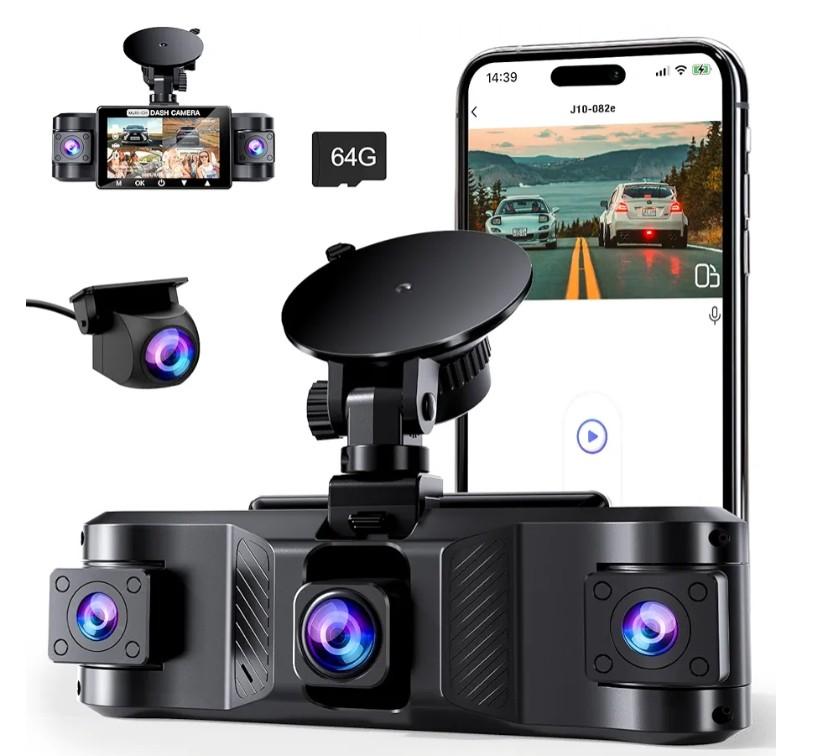 Brand: Tehclife4.14.1 out of 5 stars(509)4 Channel 2.5K Dash Cam Front Rear Left Right, 170° Wide Angle Car Dash Camera with 5GHz WiFi & App Control, G-Sensor, Super Night Vision, 24H Parking Monitor, Loop Recording, 64GB SD Card Included