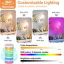 2 x Peel and Stick Wall Sconces, Stick On Wall Sconce Set of 2, Battery Operated Wireless Adhesive Wall Lights, Corn Bulb with 10000mAh Battery, Easy Install for Bedroom Living Room Wall Decor