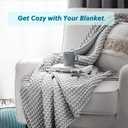 Bedsure Cooling Cotton Waffle King Size Blanket - Lightweight Breathable Blanket of Rayon Derived from Bamboo for Hot Sleepers, Luxury Throws for Bed, Couch and Sofa, Grey, 104x90 Inches