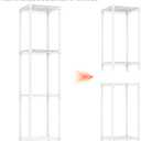IZEUK 4 Tier Steel Storage Shelves, Adjustable Wire Shelving Unit for Kitchen, Bathroom, or Office Organization, Heavy Duty Metal Rack, 480 lbs Capacity, 11.8" D x 11.8" W x 47.3" H, White