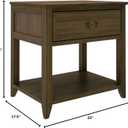 Max & Lily Classic Nightstand with Shelf and 1 Drawer, Walnut