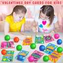 OCHIDO 28 Packs Kids Valentine's Day Greeting Cards with Squeeze Ball Set, Valentine Exchange Cards for Girls Boys School Class Prizes, Stretchy Balls Sensory Squeeze Toys, Bulk, Valentine Party Favor