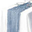 3 Pack Dusty Blue Cheesecloth Table Runner 21 x 120 Inch Boho Gauze Sheer Table Runner 10FT Long for Wedding Baby Shower Bridal Shower Easter Holiday Birthday Home Home Decoration Decor