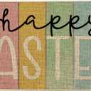 Artoid Mode Stripes Happy Easter Doormat, Spring Home Decor Low-Profile Switch Rug Door Mat Floor Mat for Indoor Outdoor 17x29 Inch