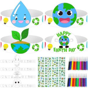 Cinrobiye 24 Set Earth Day Crafts KitSave The Planet Headbands Crowns and Hats for World Environment Day DIY Coloring Activities Party Favors for Toddler School Classroom Cinrobiye 24 Set Earth Day Crafts KitSave The Planet Headbands Crowns and Hats for World Environment Day DIY Coloring Activities Party Favors for Toddler School Classroom