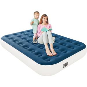 Full Air Mattress with Built in Pump,10" Blow up Air Bed, 2 Mins Quick Self-Inflation/Deflation, Foldable Inflatable Mattress for Home/Travel, 10'' Full Blue