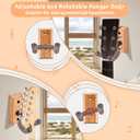 MOREYES Guitar Wall Mount 2 Pack, Guitar Hanger with Rotatable Soft Guitar Holders for All Size Guitars, U-Shaped Guitar Wall Hangers for Acoustic Guitar, Bass, Easy to Install, Oak, Brown