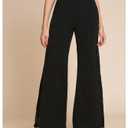 GORGLITTER Women's Lace Bell Bottoms High Waisted Flare Flared Dress Pants Business Casual Office Work Trousers Black Small (Black, S)