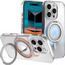 Only for iPhone 16 Pro Max Case with Magnetic Invisible Stand Military Drop Protection Compatible with MagSafe Shockproof Slim Translucent Matte i Phone 16 Promax Phone Cover Wireless Charging 6.9 In (Clear)