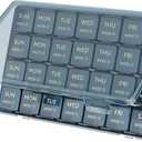 Lifewit Monthly Pill Organizer, 28 Day Pill Box, 4 Weeks One Month Vitamin Cases, Large Compartments Medicine Organizer for Fish Oils, Supplements, 28 Grids, Blue