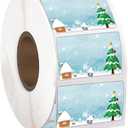 500 Pcs Merry Christmas Stickers,2.5x1.5 Inch Christmas Direct Thermal Labels for Label Printer Envelope Seals Holiday Sticker Gift Tag Stickers