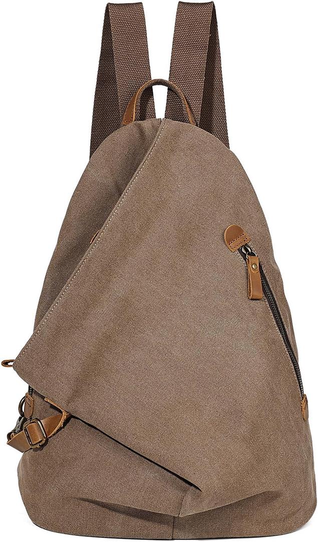 KL928 Canvas Vintage Backpack Large Casual Daypack Outdoor Travel Rucksack Hiking Backpacks for Men Women