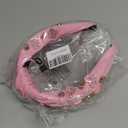 Valentine Headbands for Women Trendy Pink Knotted Headband - Top Knot Rhinestone Woman Head Band for Hair, Valentine Heart Hair Accessories for Women