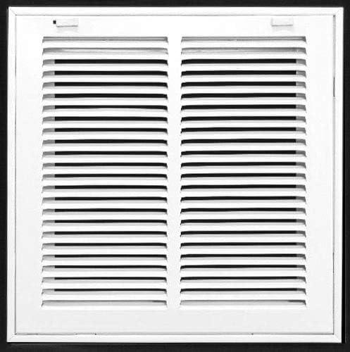 12" X 12" Return Air Filter Grille - Filter Included - Easy Plastic Tabs for Removable Face/Door - HVAC VENT DUCT COVER - White [Outer Dimensions: 14 5/8"w X 14 5/8"h]