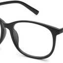 Jcerki Oversize Frame Nearsighted Glasses-3.25 Strength Short Sighted Men and women lightweight Myopia Spectacles (Black)