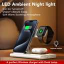 3 in 1 Foldable Charging Station for Apple Products,Wireless Charger for iPhone 17 16 15 14 13 12 Pro Max,Travel Dock Adapter&Light for iWatch Series 11 10 9 Ultra 3/2 SE 3/2,for AirPods 4 3 2 Pro 3/2
