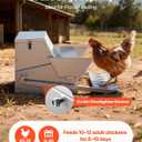 VEVOR Automatic Chicken Feeder, 25 lbs Capacity, Rainproof Treadle Poultry Feeder with Lockable Lid, No Waste, Galvanized Steel Construction, Outdoor Use, for Chicken, Bantams, Poultry, Pheasants