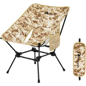 MOON LENCE Camping Chair Plus, Upgraded Comfort & Size, Still Compact and Lightweight, Folding Portable Chair for Backpacking & Hiking, 400Lbs Capacity, Gen 3 Plus (Desert Camo)