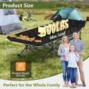 Slendor Camping Cot, Folding Camping Cots for Adults, Portable Sleeping Cot with Carry Bag, 1200D Double Layer Oxford, Camp Cot Bed for Guest Travel, Hiking, Support 500lbs, Black