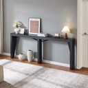 MOHOPE 78.8" Long Console Table with Power Outlets, 7.9" Narrow Sofa Table with USB & Type-C Ports, Skinny Behind Couch Tables with Charging Station, Entryway Table for Hallway, Living Room, Black, 78.74"L x 7.87"W x 32.09"H