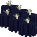 Fitable 6 Pack Navy Round Tablecloths - 120 Inches in Diameter - Stain Resistant and Washable Table Clothes, Polyester Fabric Table Covers for Wedding, Party, Banquet, Formal Events