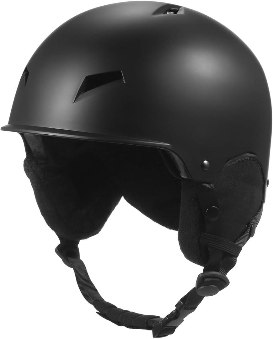 Compatible for Snow Helmet with Detachable Earmuff Snowboard with Goggle Fixed Strap Safety Skiing Sports Men Women